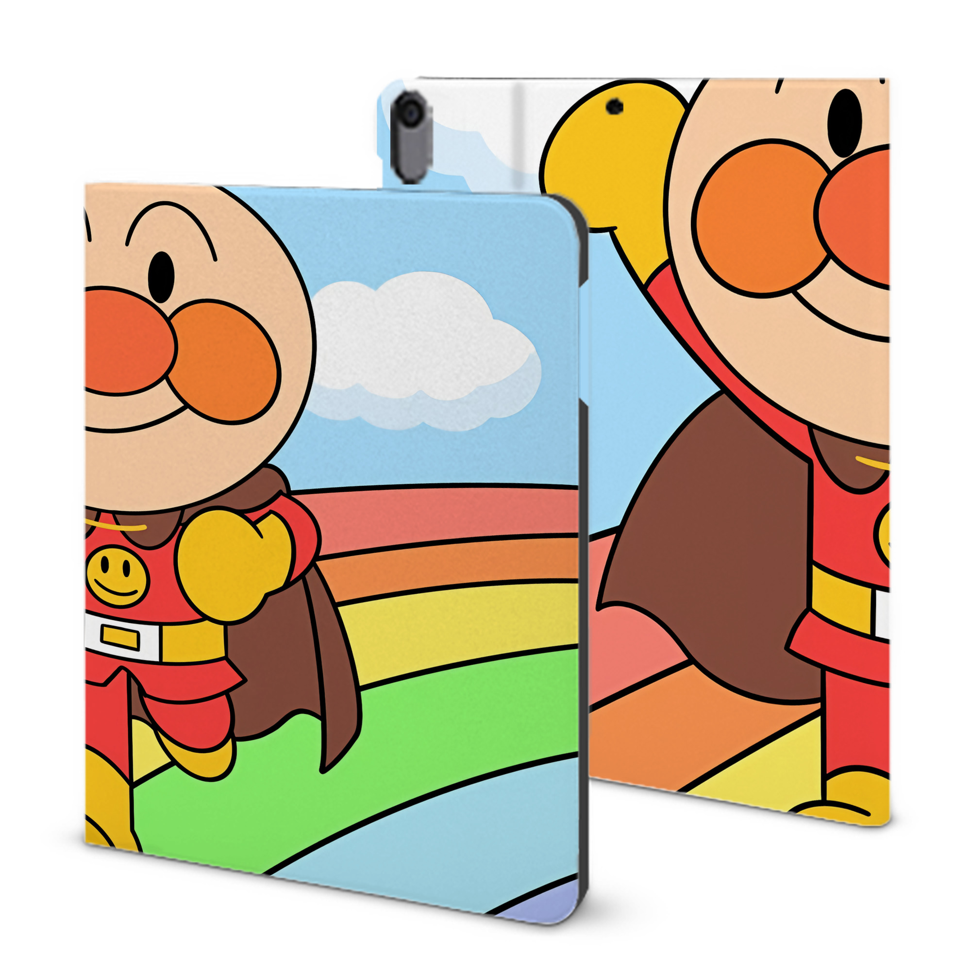 （画像用） アンパンマン Anpanman IPad ケース ブック型 PUレザー TPU 耐衝撃 軽量 薄型 ペン収納なし 全面保護 IPad 各モデル対応